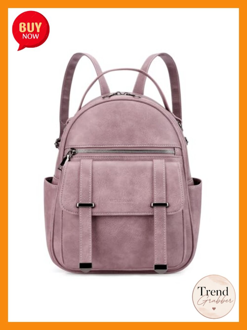 Vegan Leather Mini Backpack Purse for Women, Lightweight Travel Daypack